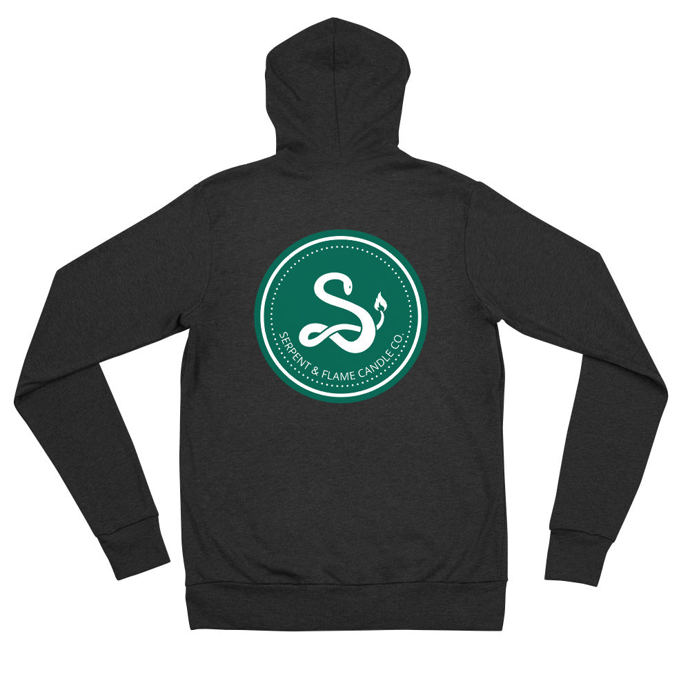 Serpent and Flame Round Logo Unisex zip hoodie