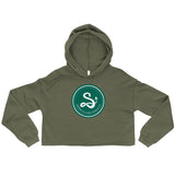 Serpent and Flame Round Logo Crop Hoodie